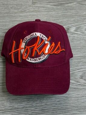 Vintage Virginia Tech Hokies Circle Logo Snapback Hat Embroidered Logo The Game